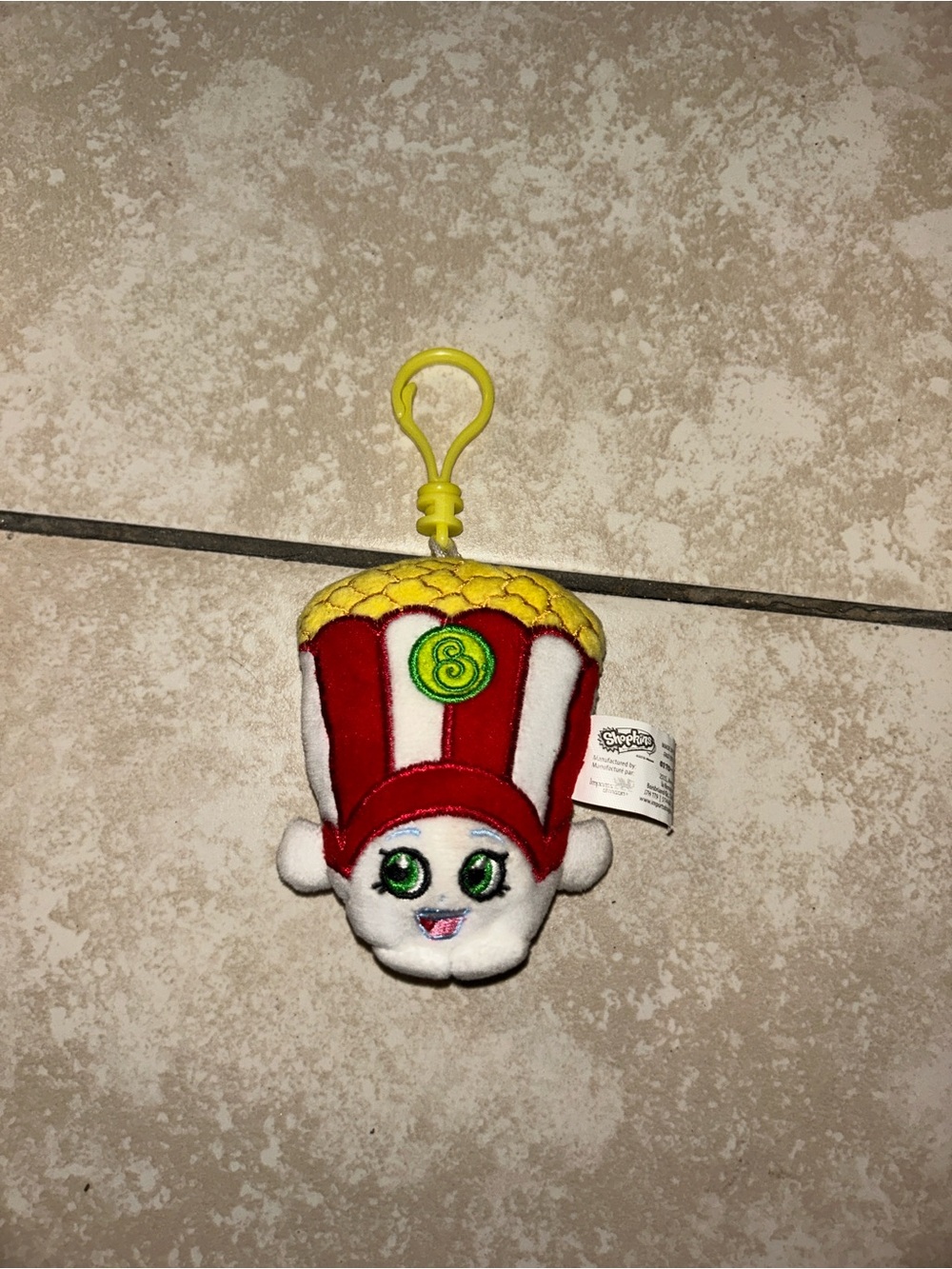 Shopkins popcorn plush keychain